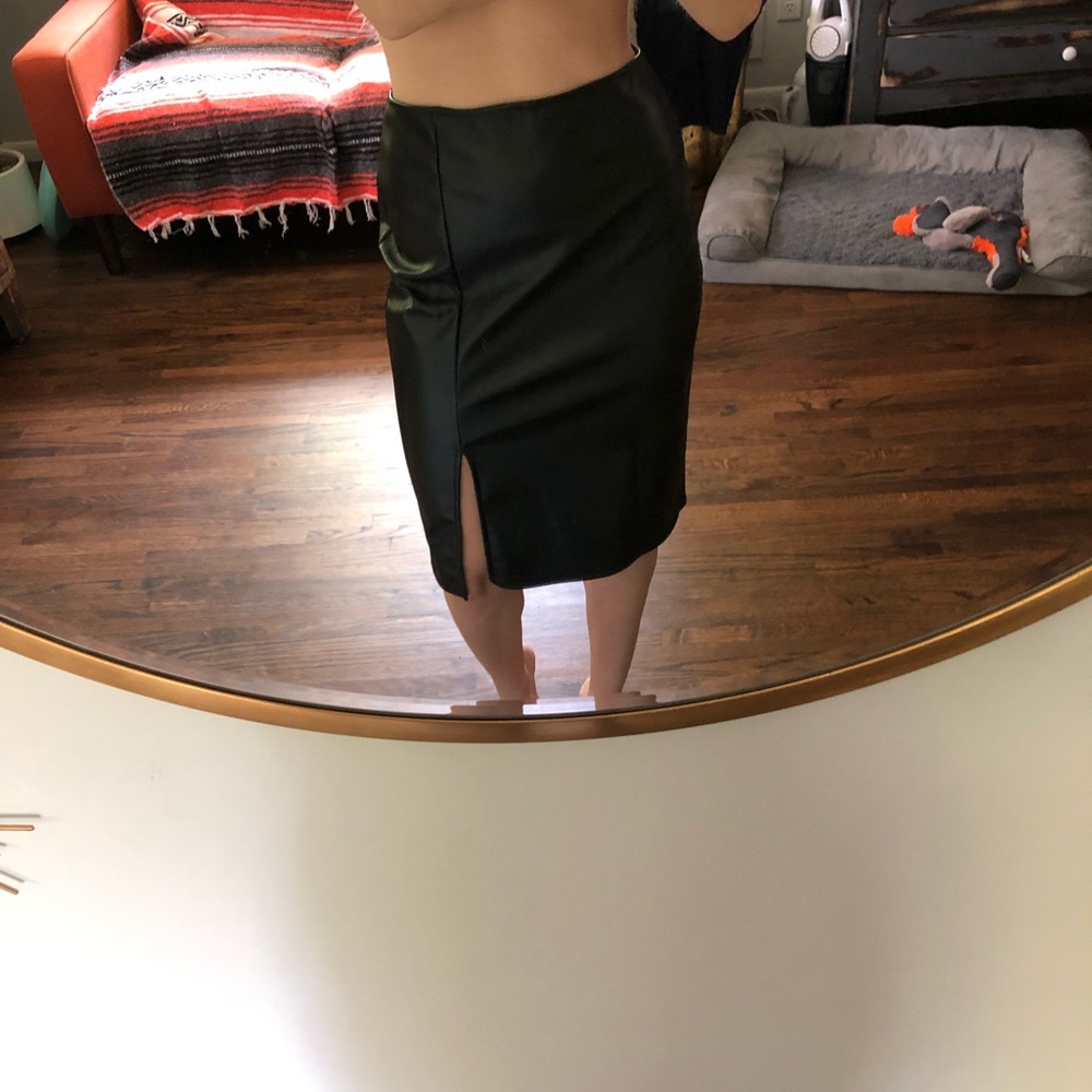 Brand new black leather skirt!